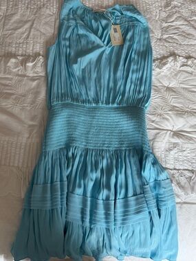 Ramy Brook Light Blue Sleeveless Tiered Dress